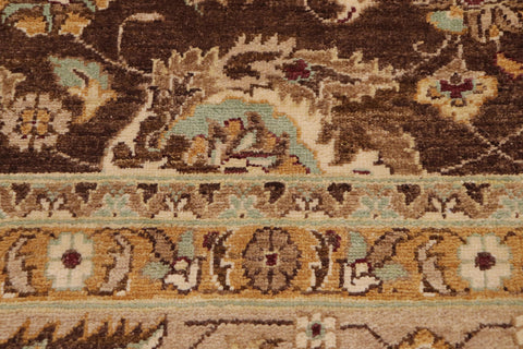 handmade Traditional Kafkaz Brown Tan Hand Knotted RECTANGLE 100% WOOL area rug 9x12