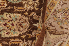 handmade Traditional Kafkaz Brown Tan Hand Knotted RECTANGLE 100% WOOL area rug 9X12