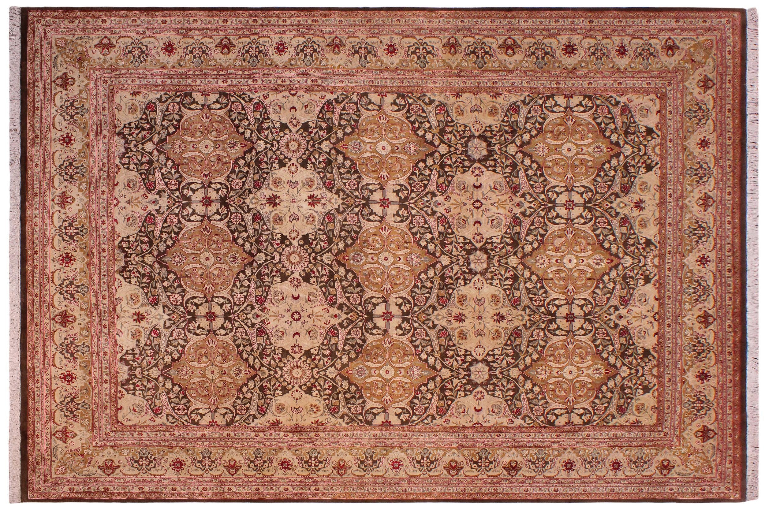 handmade Transitional Mahal Red Blue Hand Knotted RECTANGLE 100% WOOL area rug 9 x 12