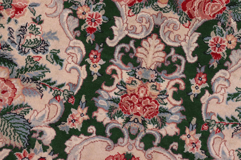 handmade Transitional Golden Green Beige Hand Knotted RECTANGLE 100% WOOL area rug 9x13