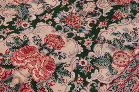 handmade Transitional Golden Green Beige Hand Knotted RECTANGLE 100% WOOL area rug 9x13