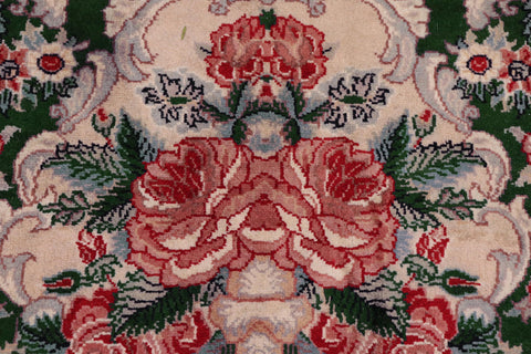 handmade Transitional Golden Green Beige Hand Knotted RECTANGLE 100% WOOL area rug 9x13