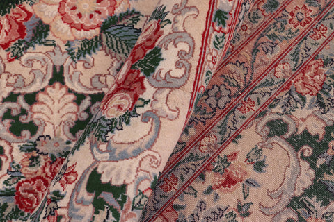 handmade Transitional Golden Green Beige Hand Knotted RECTANGLE 100% WOOL area rug 9x13