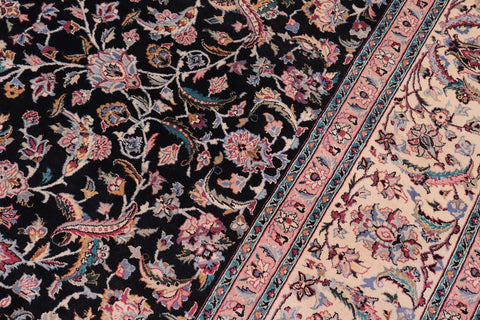 handmade Traditional Rehan Black Ivory Hand Knotted RECTANGLE 100% WOOL area rug 9x12