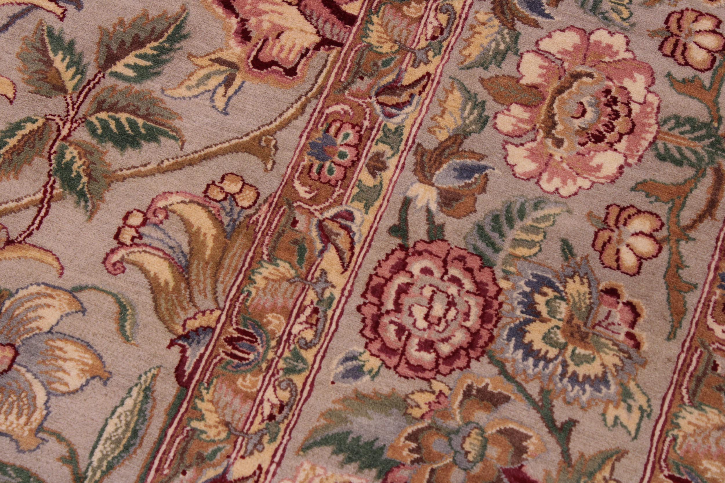 handmade Transitional Lily Gray Gray Hand Knotted RECTANGLE 100% WOOL area rug 9x12