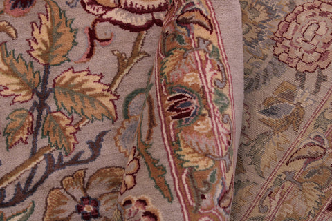 handmade Transitional Lily Gray Gray Hand Knotted RECTANGLE 100% WOOL area rug 9x12