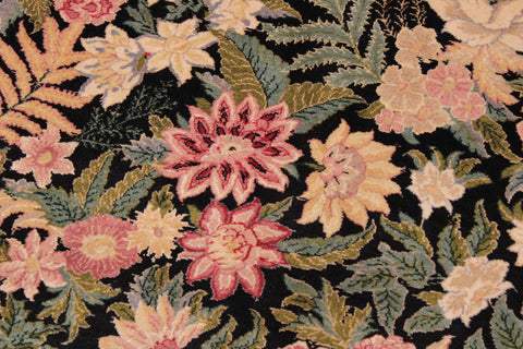 handmade Transitional David Black Black Hand Knotted RECTANGLE 100% WOOL area rug 9x12