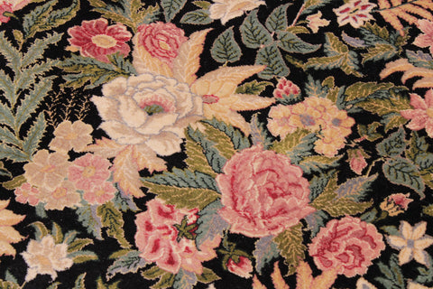 handmade Transitional David Black Black Hand Knotted RECTANGLE 100% WOOL area rug 9x12