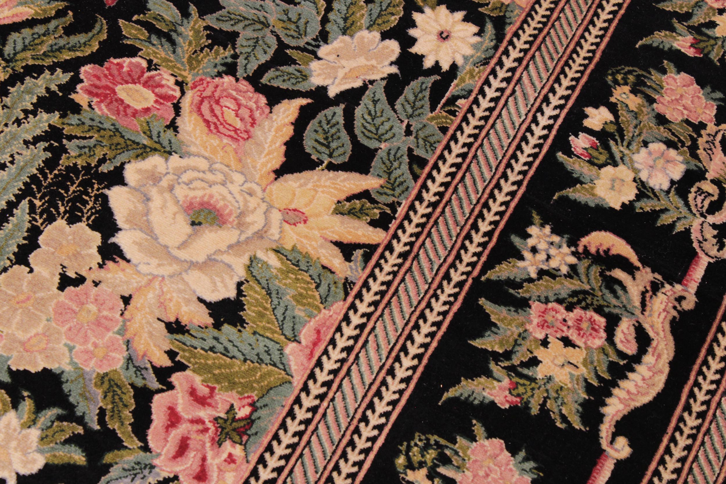 handmade Transitional David Black Black Hand Knotted RECTANGLE 100% WOOL area rug 9x12