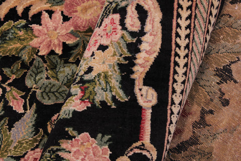 handmade Transitional David Black Black Hand Knotted RECTANGLE 100% WOOL area rug 9x12