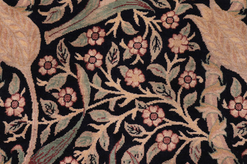 handmade Transitional Dafodils Black Tan Hand Knotted RECTANGLE 100% WOOL area rug 9x12