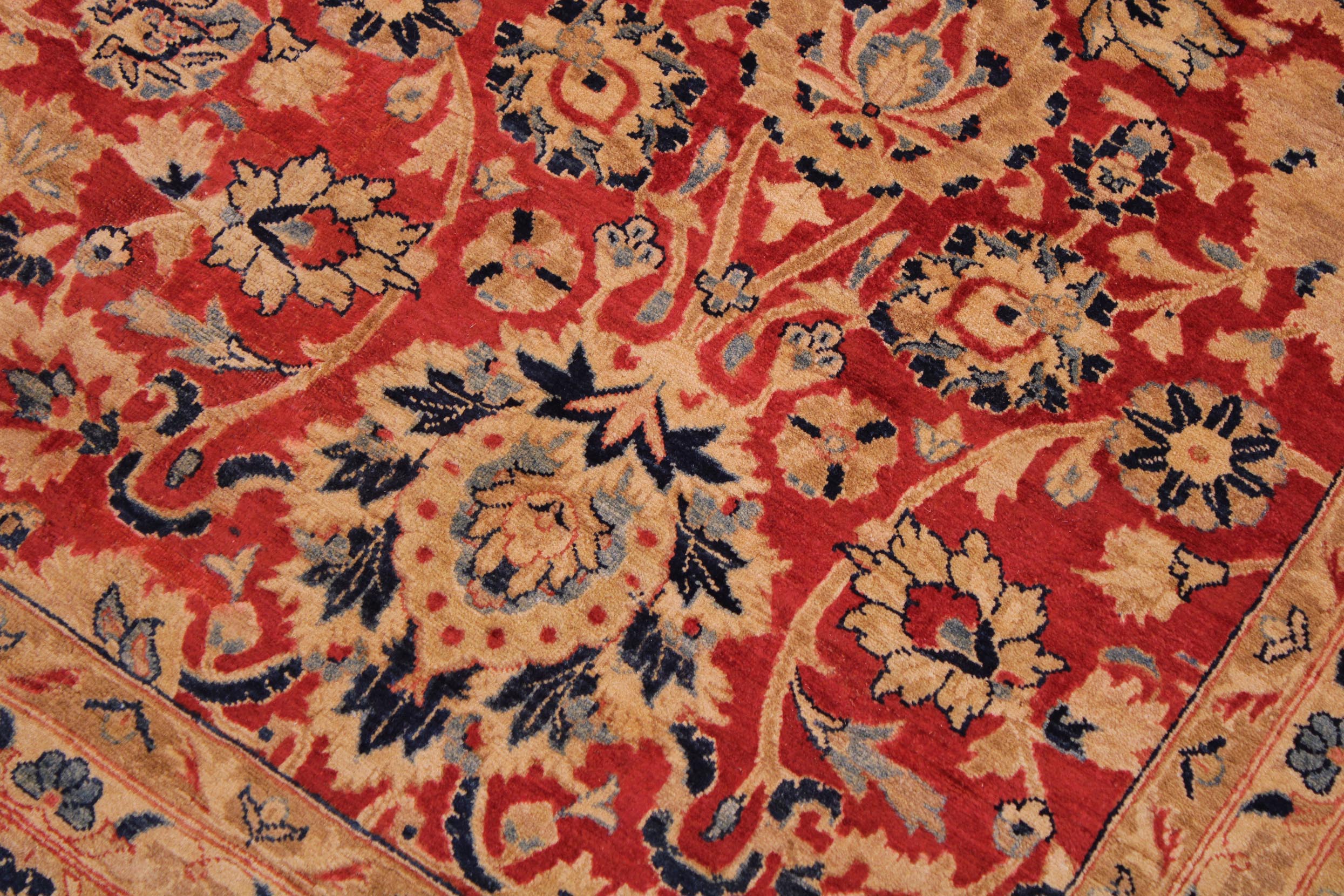 handmade Transitional Mahal Red Blue Hand Knotted RECTANGLE 100% WOOL area rug 9x12
