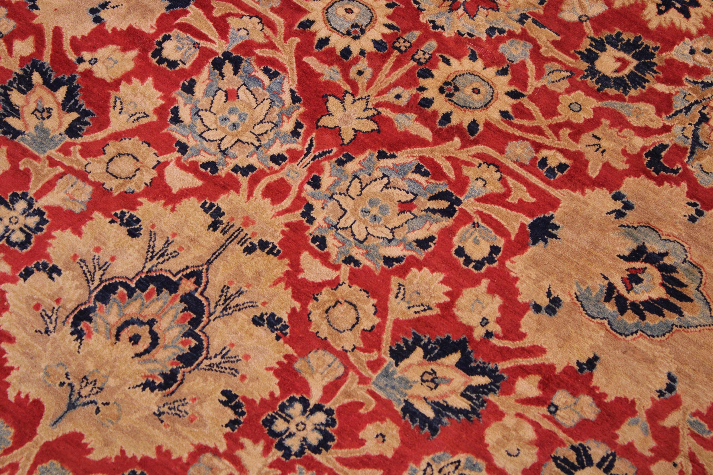 handmade Transitional Mahal Red Blue Hand Knotted RECTANGLE 100% WOOL area rug 9x12