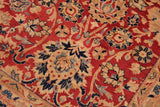 Semi-Antique Mahal Brinda Red/Blue Wool Rug - 9'1'' x 12'1''