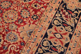 Semi-Antique Mahal Brinda Red/Blue Wool Rug - 9'1'' x 12'1''