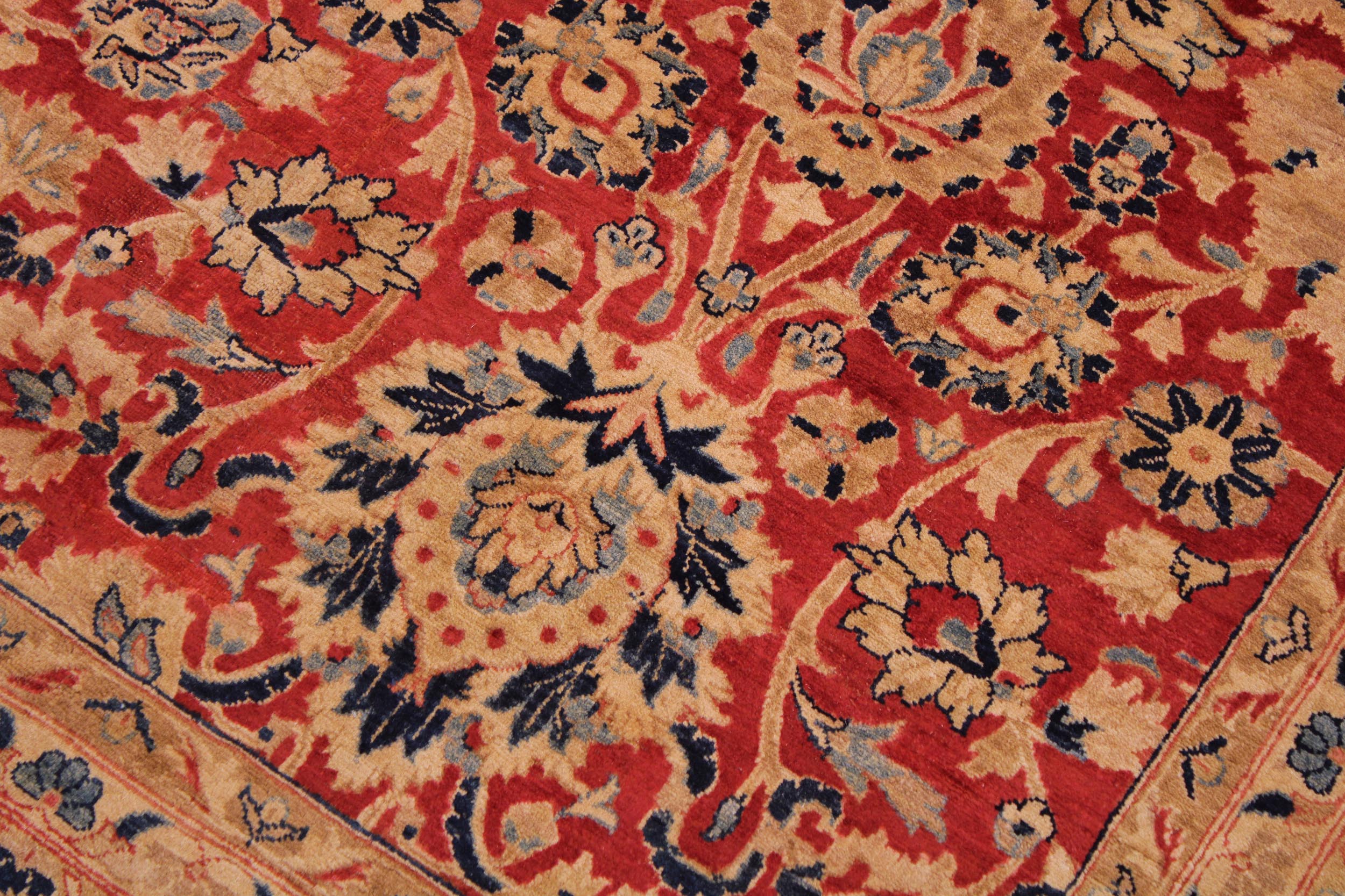 handmade Transitional Mahal Red Blue Hand Knotted RECTANGLE 100% WOOL area rug 9 x 12