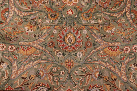 handmade Traditional Regular Lt. Green Ivory Hand Knotted RECTANGLE 100% WOOL area rug 9x12