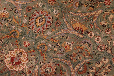 handmade Traditional Regular Lt. Green Ivory Hand Knotted RECTANGLE 100% WOOL area rug 9x12