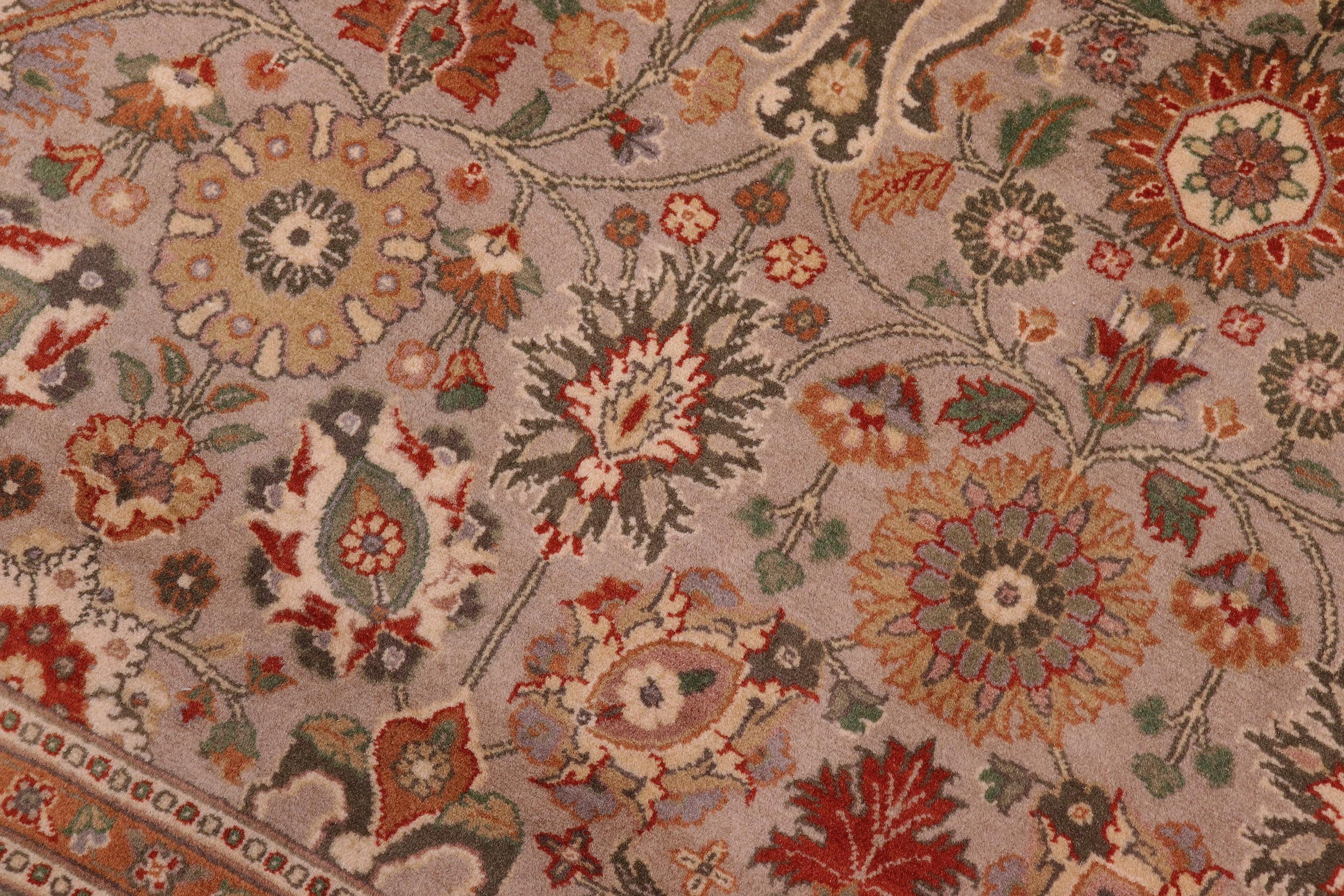 handmade Traditional Tabriz Green Lt. Tan Hand Knotted RECTANGLE 100% WOOL area rug 9x12