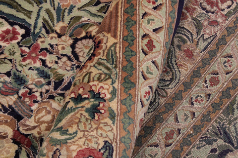 handmade Transitional Inkalab Blue Gold Hand Knotted RECTANGLE 100% WOOL area rug 9x12