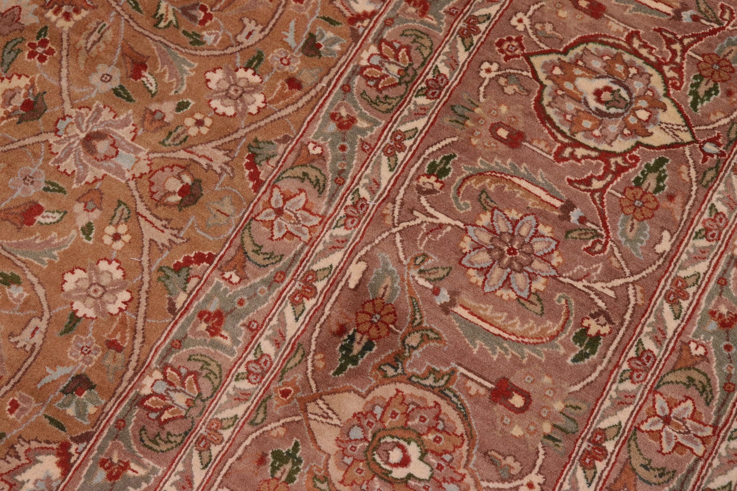 handmade Transitional  Drk. Blue Lt. Green Hand Knotted RECTANGLE 100% WOOL area rug 9x12