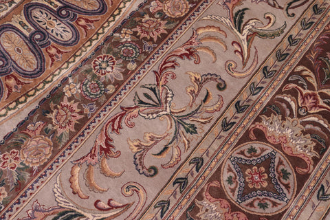 handmade Traditional Persian Lt. Gray Brown Hand Knotted RECTANGLE 100% WOOL area rug 9x12