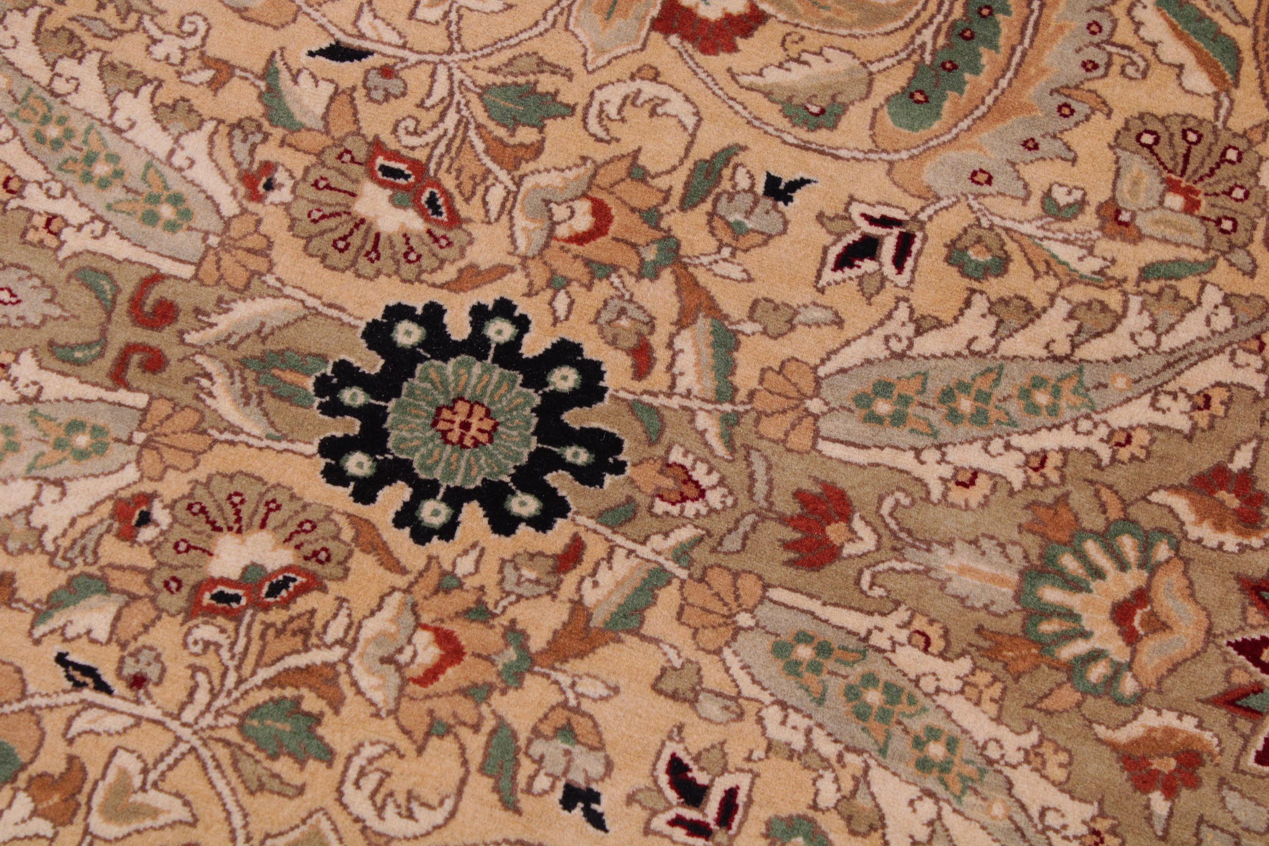 handmade Traditional Lahore Ivory Ivory Hand Knotted RECTANGLE 100% WOOL area rug 9x12