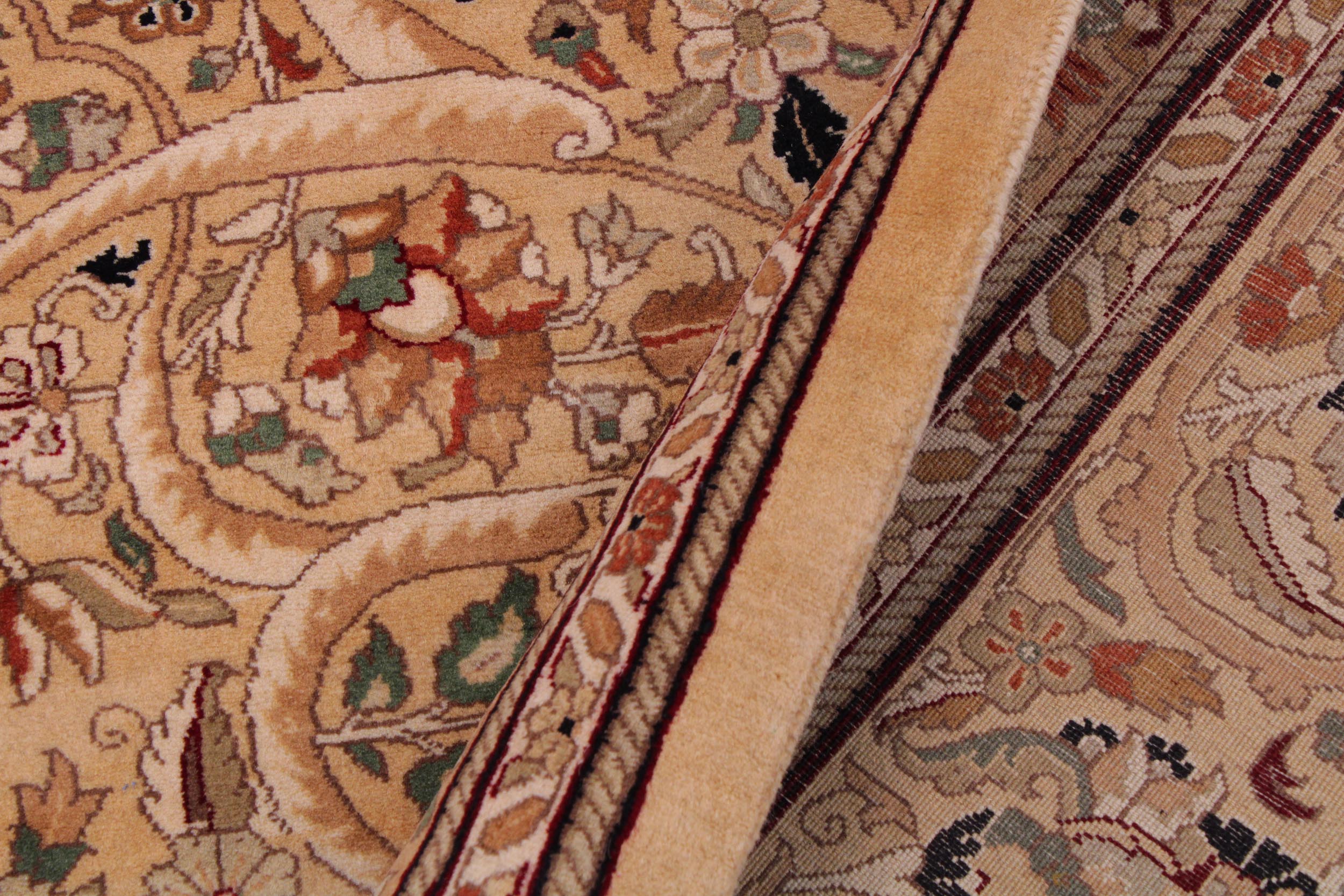 handmade Traditional Lahore Ivory Ivory Hand Knotted RECTANGLE 100% WOOL area rug 9x12