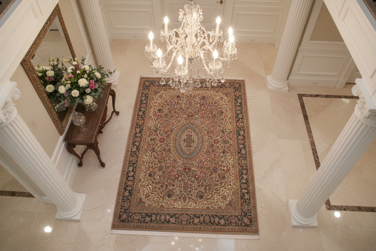 handmade Traditional Hussani Gray Drk.green Hand Knotted RECTANGLE 100% WOOL area rug 9x12
