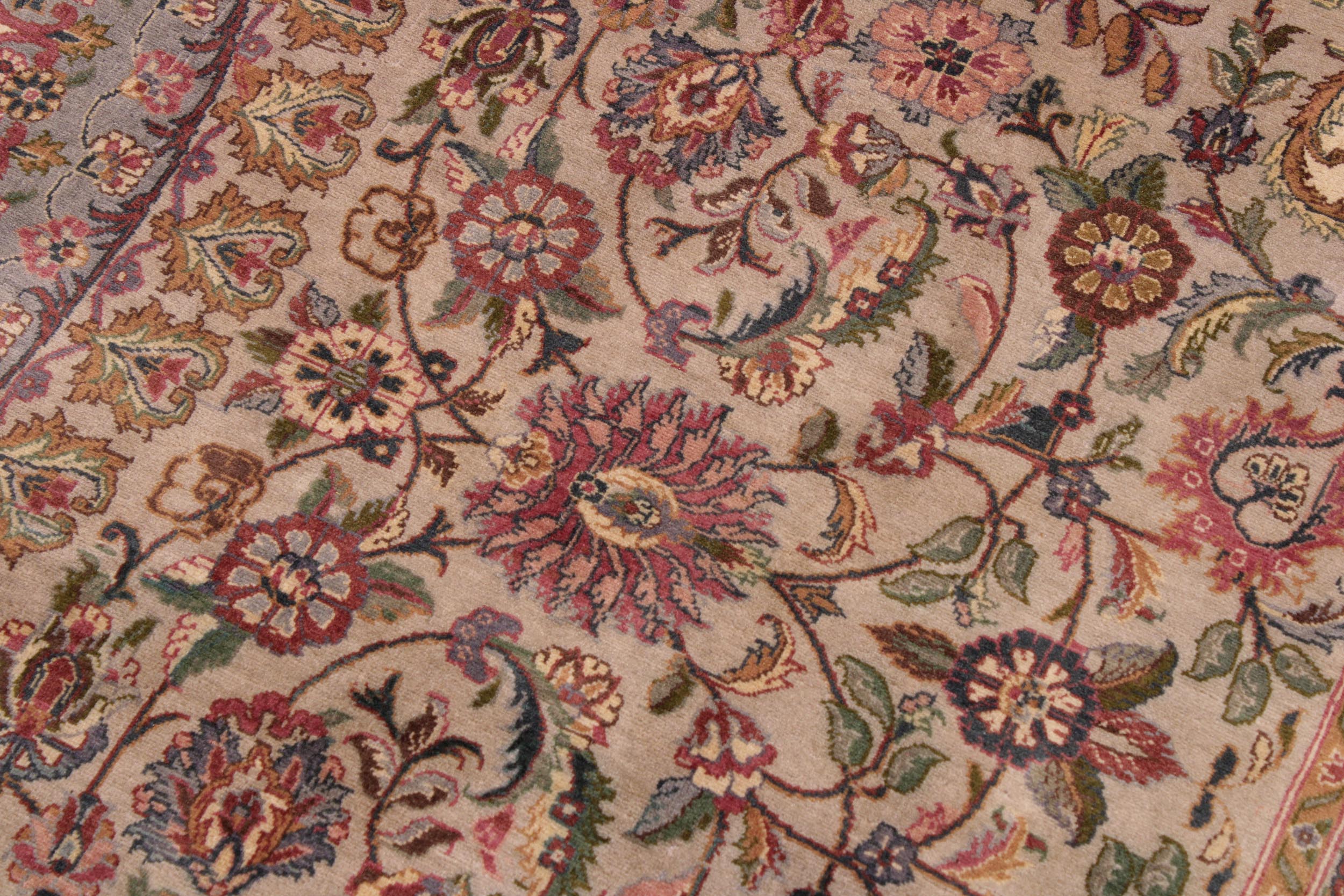 handmade Traditional Hussani Gray Drk.green Hand Knotted RECTANGLE 100% WOOL area rug 9x12