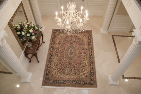 handmade Traditional Hussani Gray Drk.green Hand Knotted RECTANGLE 100% WOOL area rug 9x12