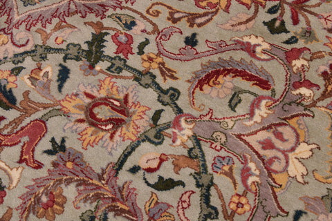 handmade Transitional Kashan Lt. Green Lt. Green Hand Knotted RECTANGLE 100% WOOL area rug 9x12