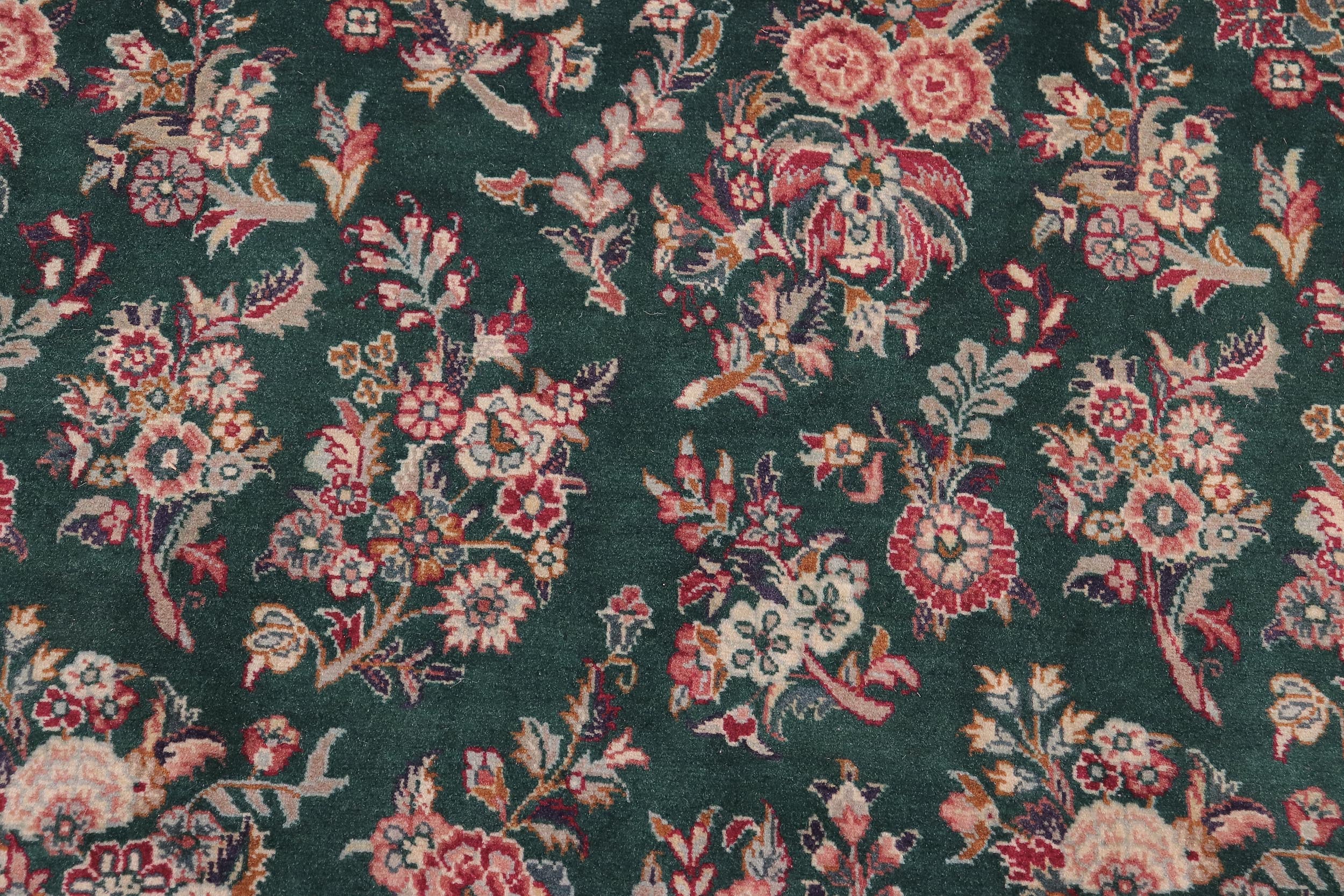 handmade Transitional Sarook Green Green Hand Knotted RECTANGLE 100% WOOL area rug 9x12