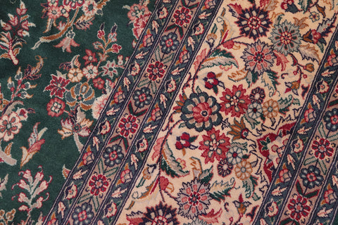 handmade Transitional Sarook Green Green Hand Knotted RECTANGLE 100% WOOL area rug 9x12