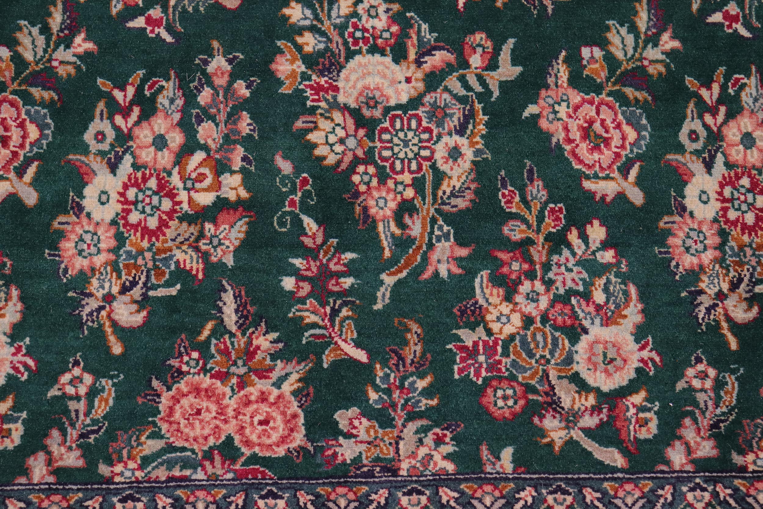 handmade Transitional Sarook Green Green Hand Knotted RECTANGLE 100% WOOL area rug 9x12