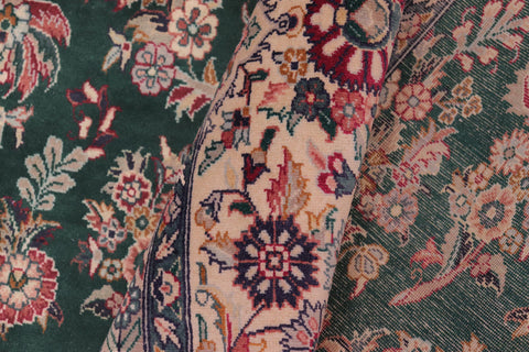 handmade Transitional Sarook Green Green Hand Knotted RECTANGLE 100% WOOL area rug 9x12