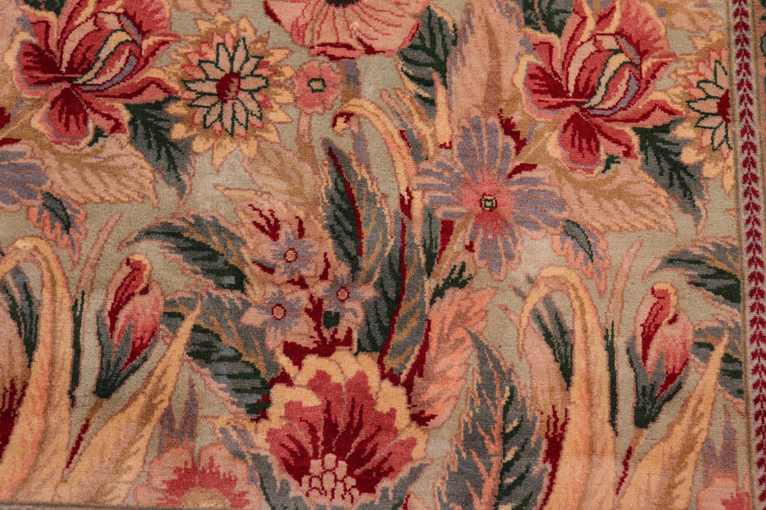 handmade Transitional  Lt. Green Lt. Green Hand Knotted RECTANGLE 100% WOOL area rug 9x12