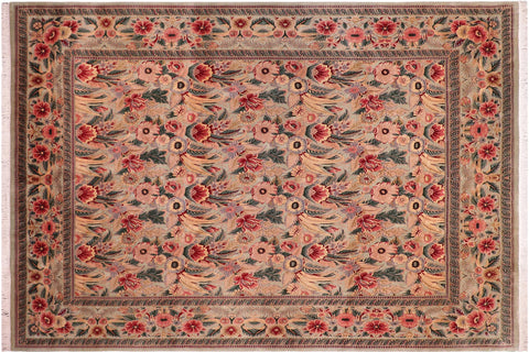 handmade Transitional  Lt. Green Lt. Green Hand Knotted RECTANGLE 100% WOOL area rug 9x12