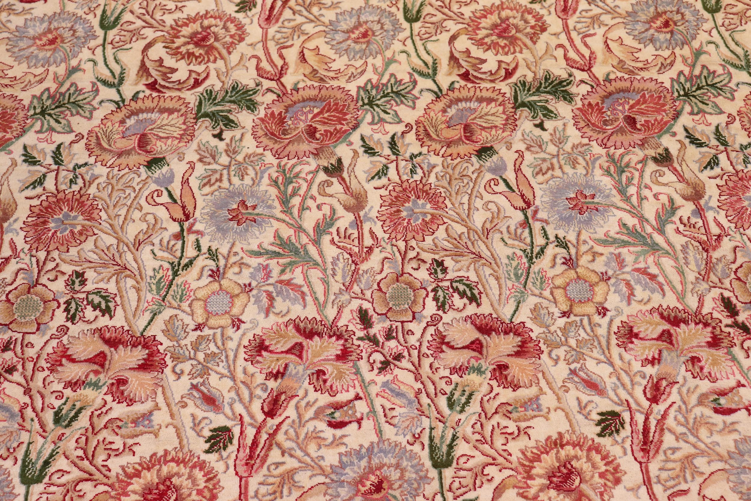 handmade Transitional Irfan Ivory Lt. Blue Hand Knotted RECTANGLE 100% WOOL area rug 9x12