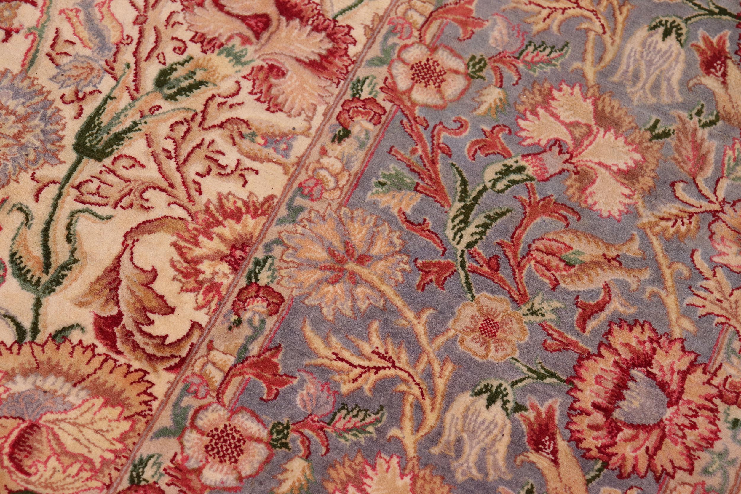 handmade Transitional Irfan Ivory Lt. Blue Hand Knotted RECTANGLE 100% WOOL area rug 9x12