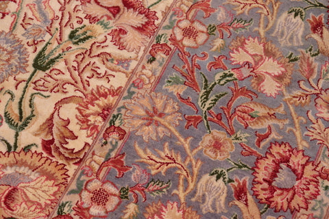 handmade Transitional Irfan Ivory Lt. Blue Hand Knotted RECTANGLE 100% WOOL area rug 9x12