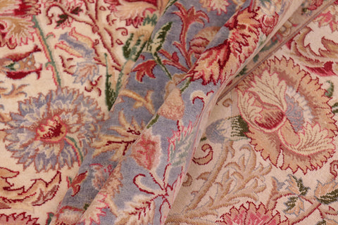 handmade Transitional Irfan Ivory Lt. Blue Hand Knotted RECTANGLE 100% WOOL area rug 9x12