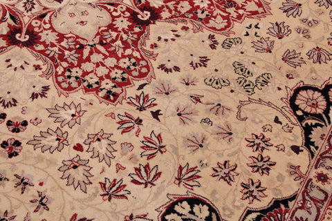 handmade Traditional Kirman Beige Red Hand Knotted RECTANGLE 100% WOOL area rug 9 x 12
