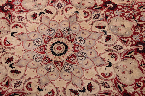 handmade Traditional Kirman Beige Red Hand Knotted RECTANGLE 100% WOOL area rug 9 x 12