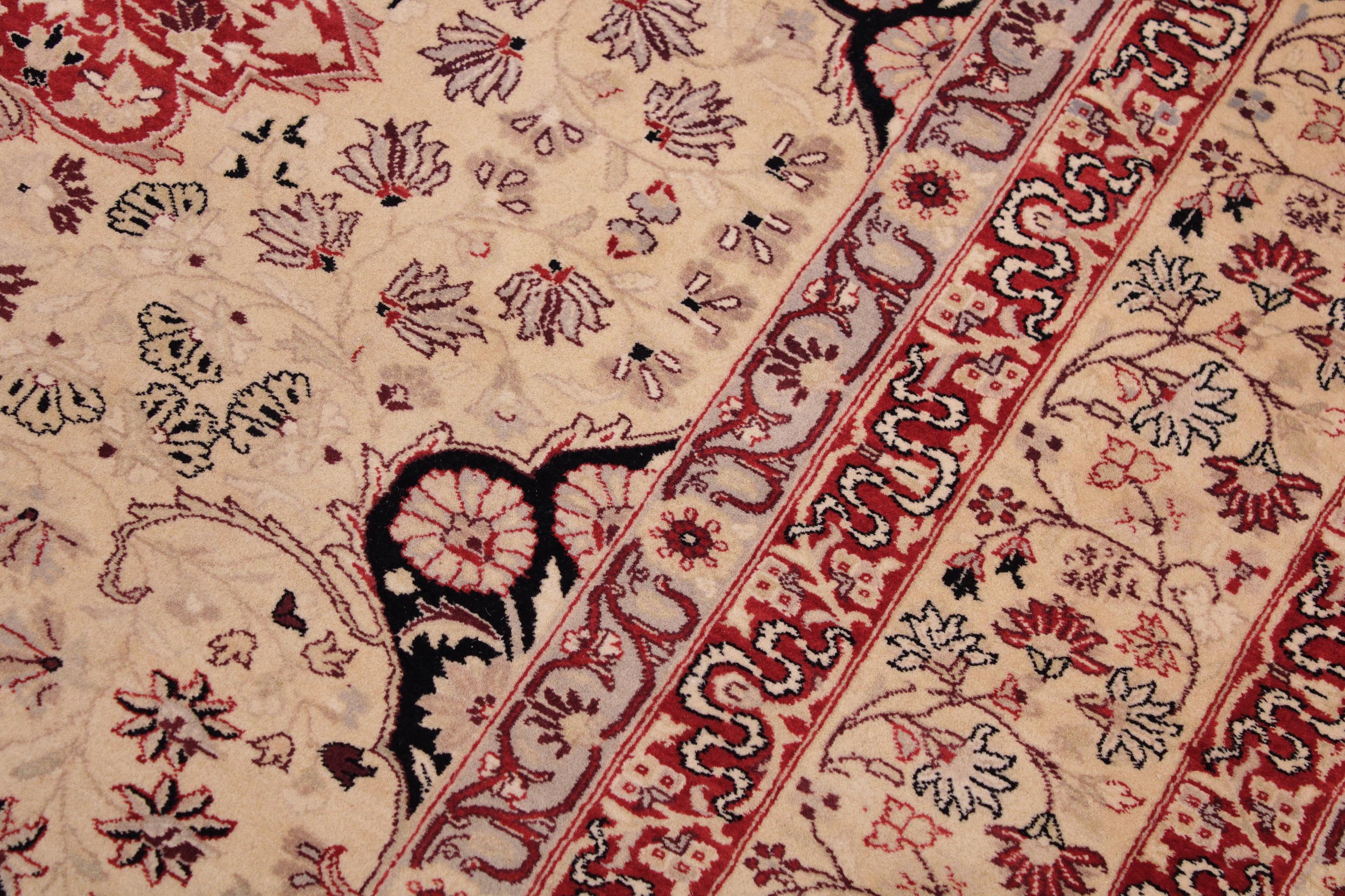 handmade Traditional Kirman Beige Red Hand Knotted RECTANGLE 100% WOOL area rug 9 x 12