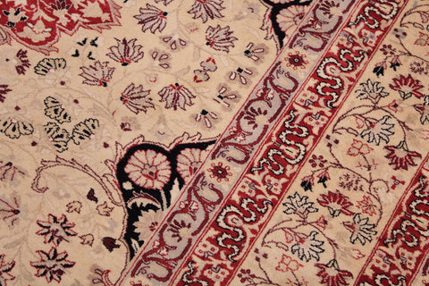 handmade Traditional Kirman Beige Red Hand Knotted RECTANGLE 100% WOOL area rug 9 x 12
