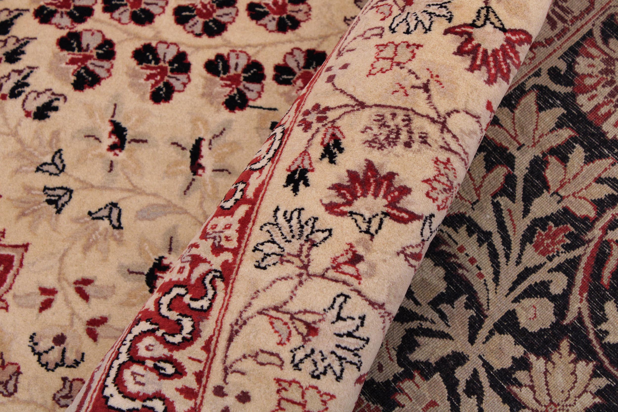 handmade Traditional Kirman Beige Red Hand Knotted RECTANGLE 100% WOOL area rug 9 x 12