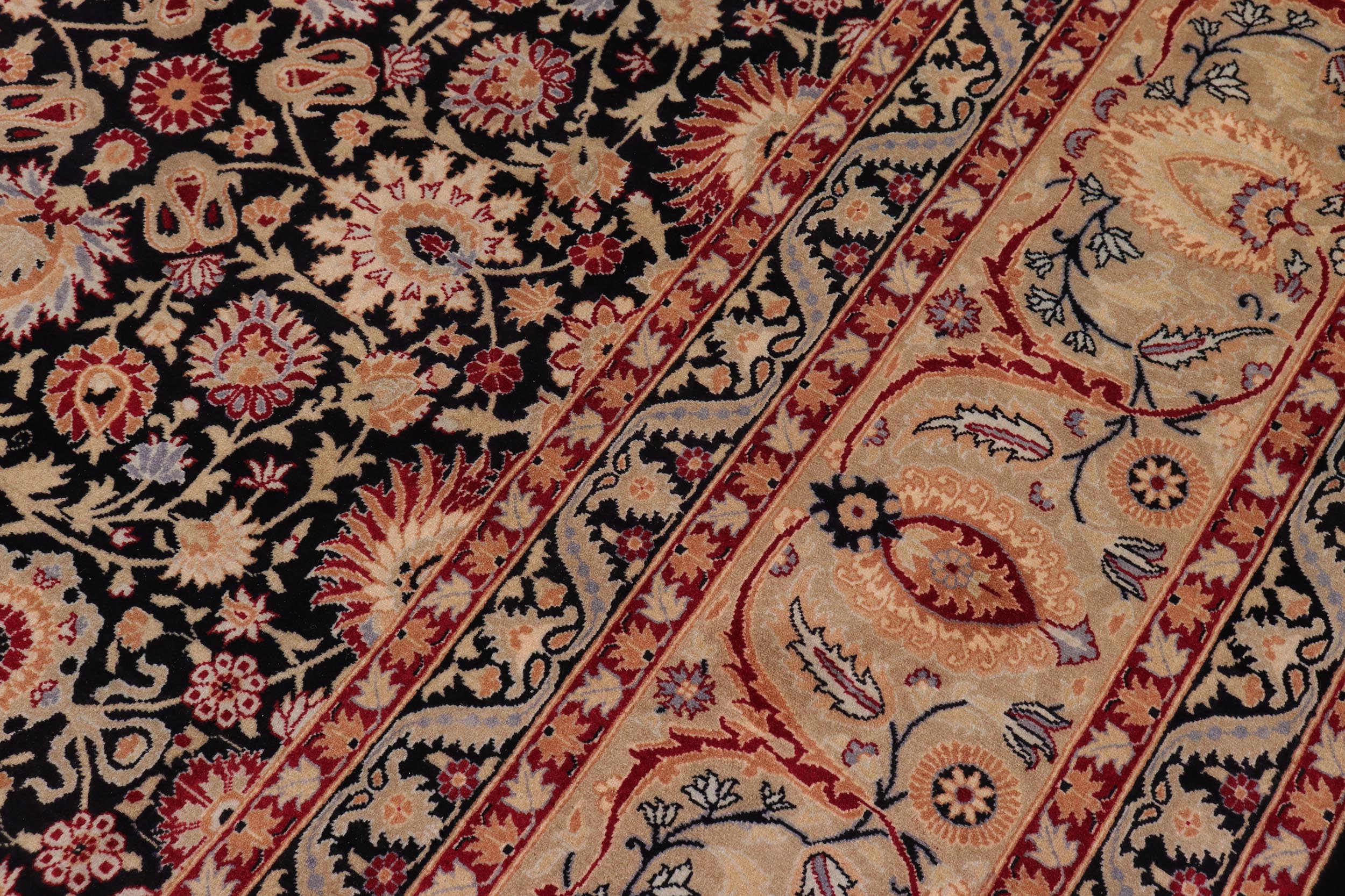 handmade Transitional New Asif Black Tan Hand Knotted RECTANGLE 100% WOOL area rug 9x12