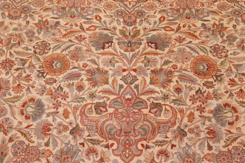 handmade Traditional  Ivory Ivory Hand Knotted RECTANGLE 100% WOOL area rug 9x12