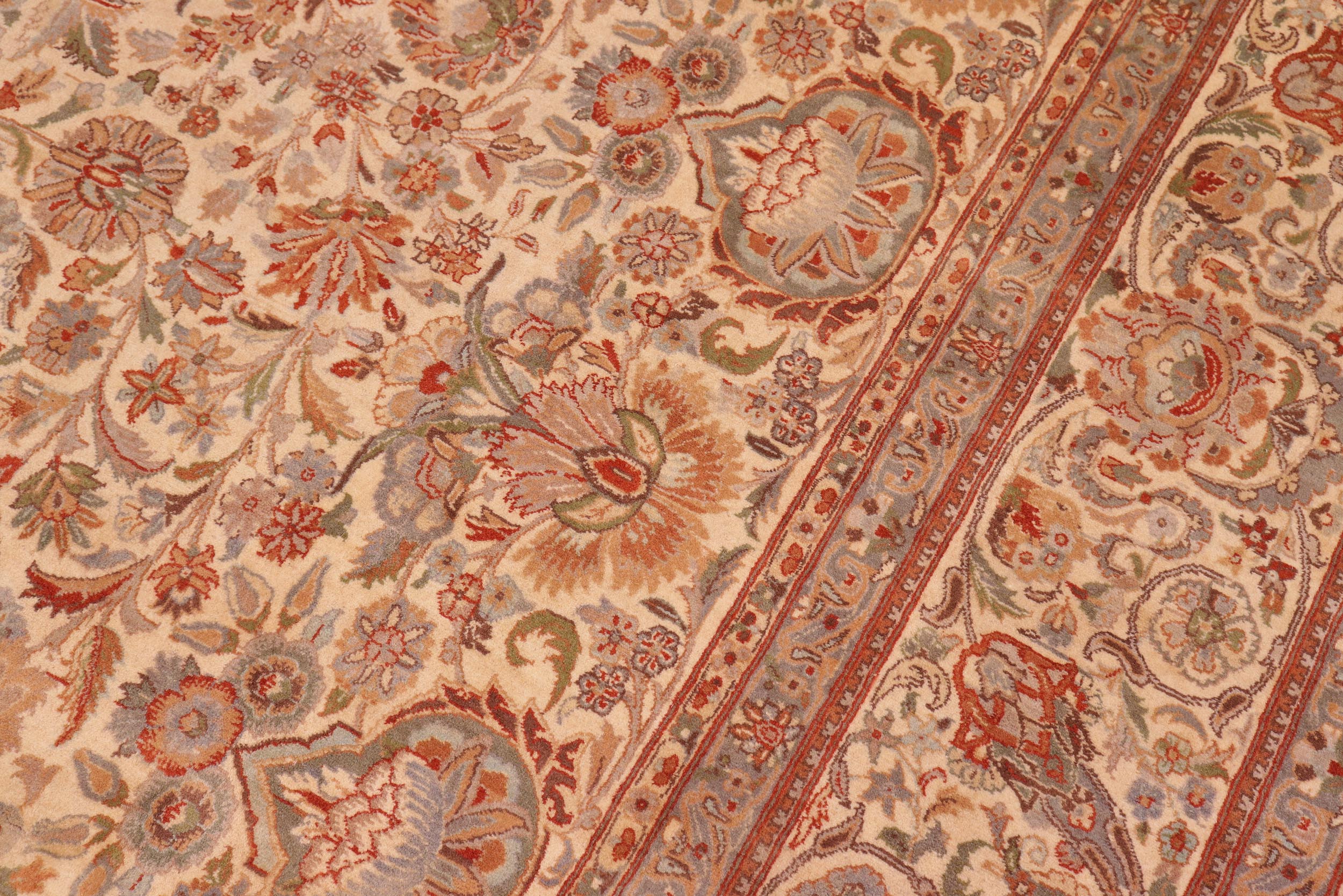 handmade Traditional  Ivory Ivory Hand Knotted RECTANGLE 100% WOOL area rug 9x12